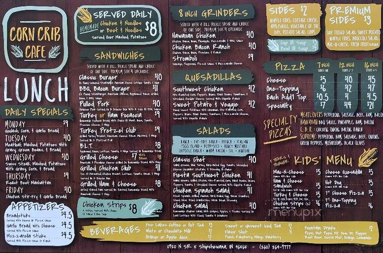 Corn Crib Cafe - Shipshewana, IN menu_pic