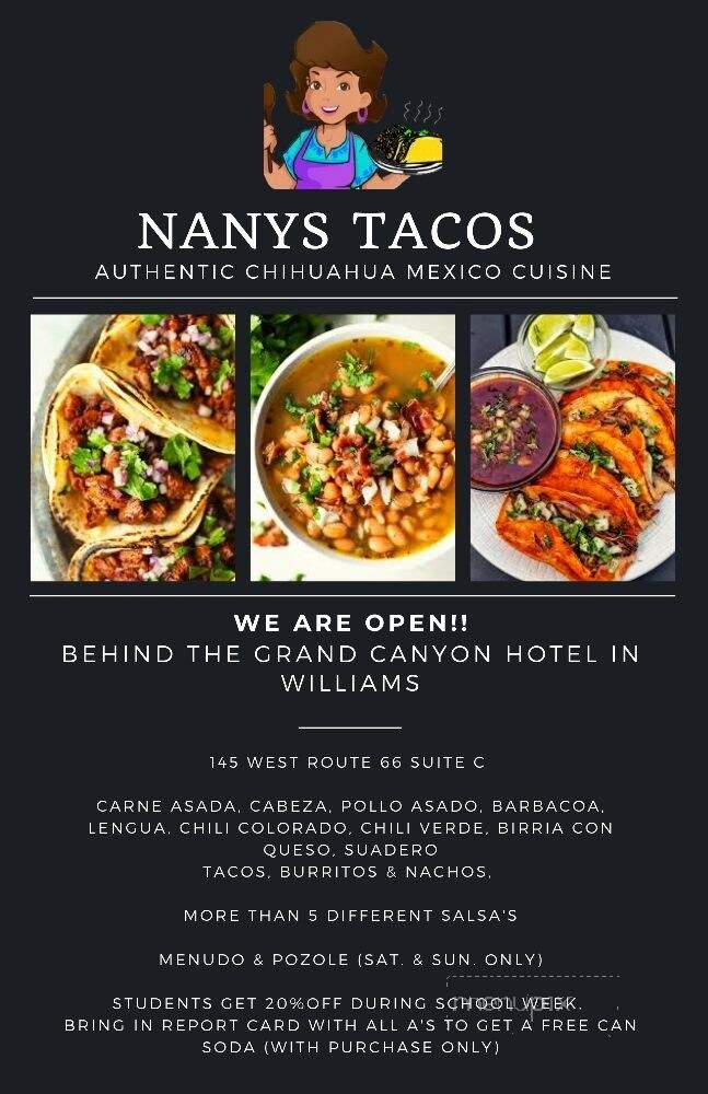 Nanys Tacos - Williams, AZ menu_pic