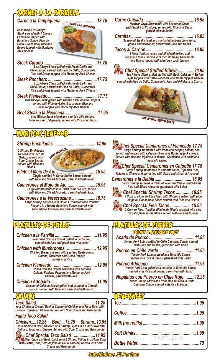 Tejas Mexican Grill - Whitewright, TX menu_pic