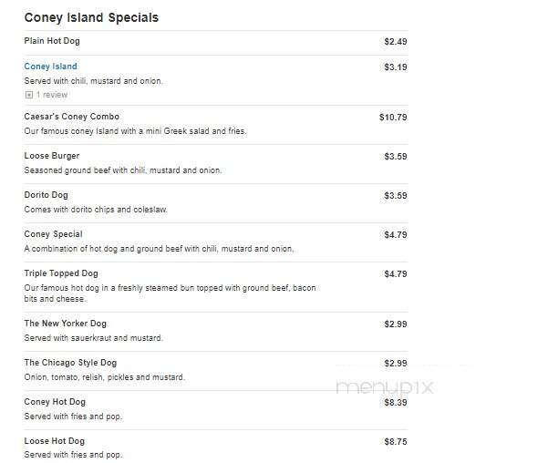 Caesars Coney n Grill - Southgate, MI menu_pic
