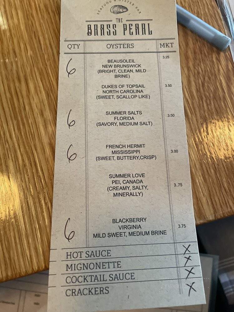 The Brass Pearl - Knoxville, TN menu_pic