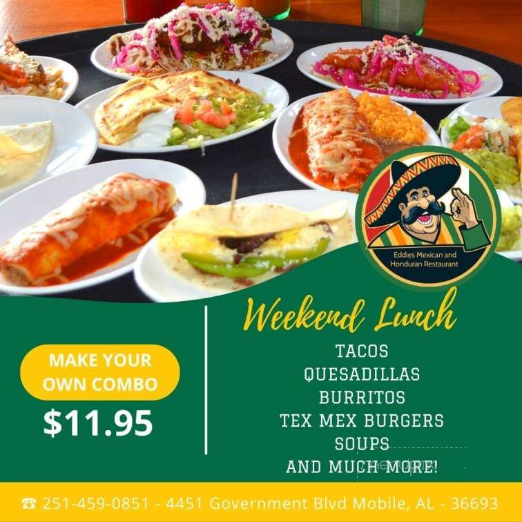 Eddies Mexican and Honduran Restaurant - Mobile, AL menu_pic