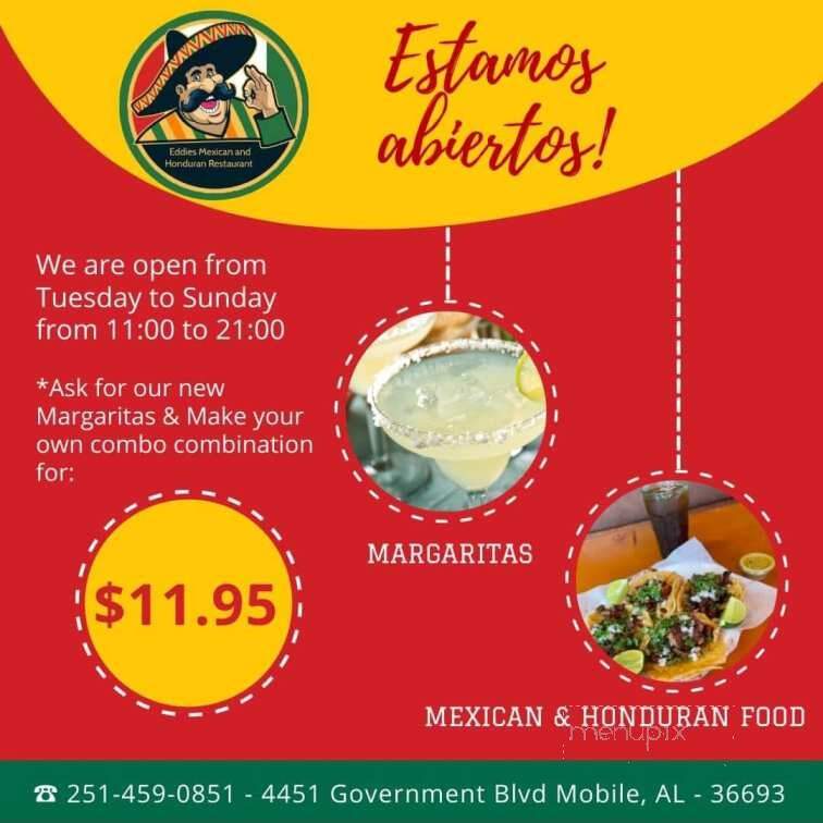 Eddies Mexican and Honduran Restaurant - Mobile, AL menu_pic