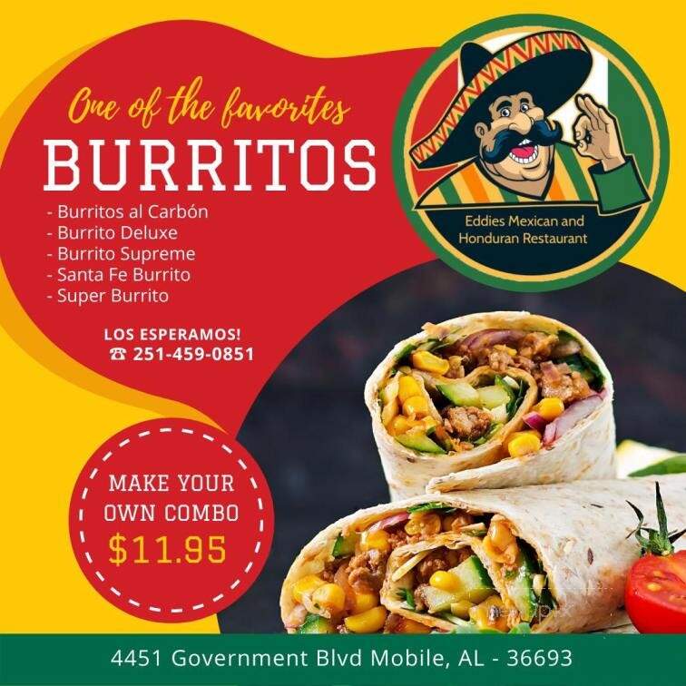 Eddies Mexican and Honduran Restaurant - Mobile, AL menu_pic