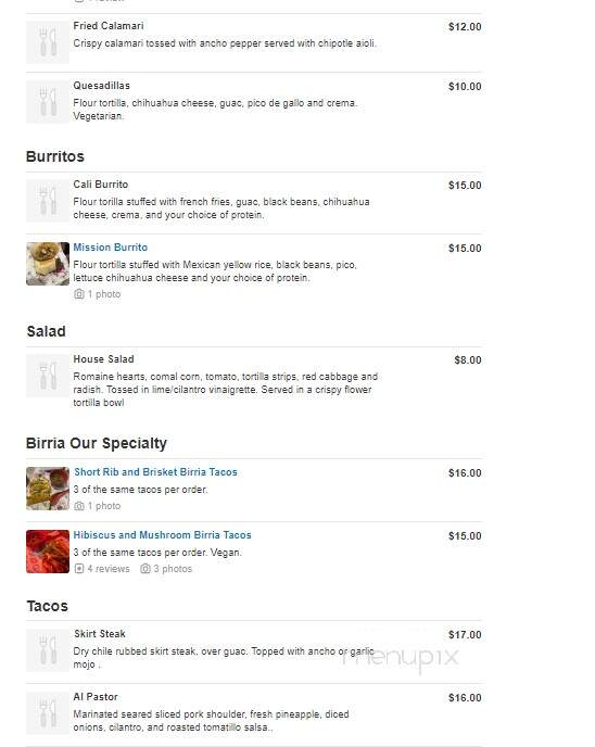 XO Taco & Bar - Dumont, NJ menu_pic