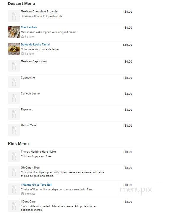 XO Taco & Bar - Dumont, NJ menu_pic