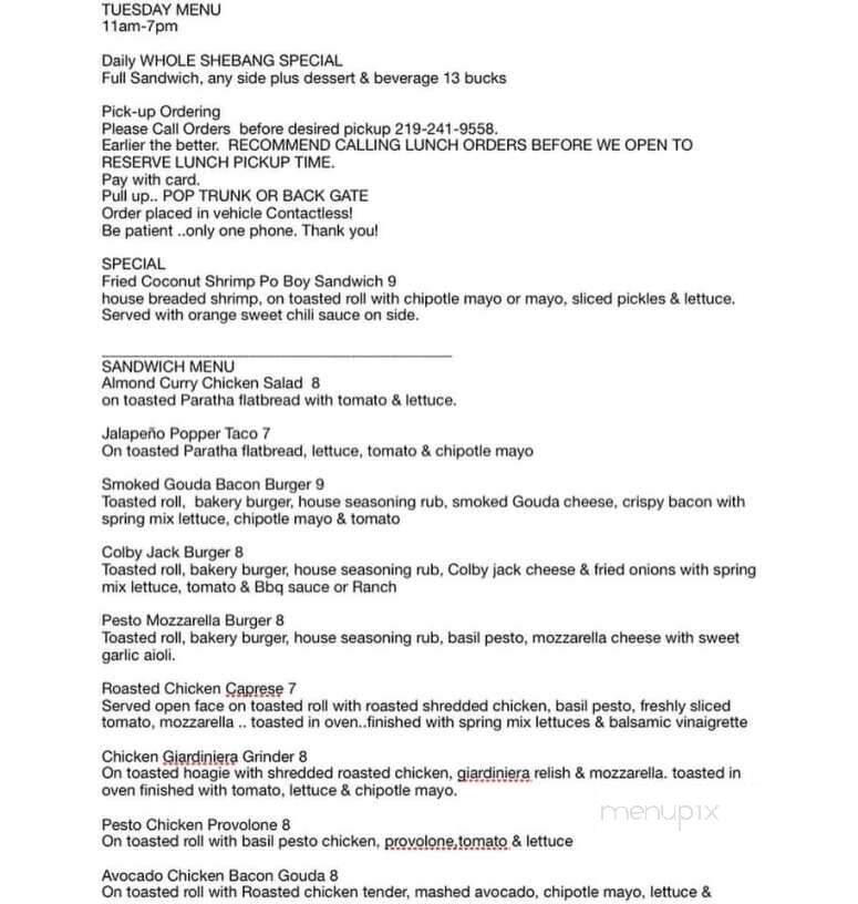 Timbrook Kitchens - Munster, IN menu_pic