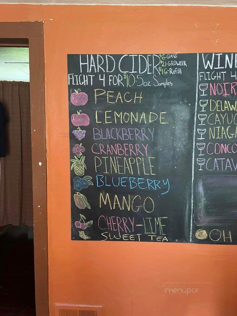 Knockin Noggin Cidery & Winery - Volant, PA menu_pic