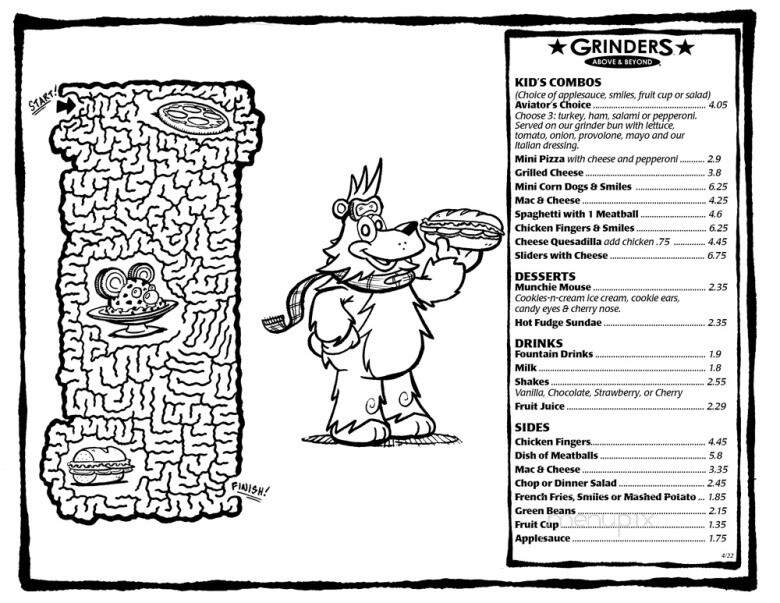 Grinders Above & Beyond - Minerva, OH menu_pic