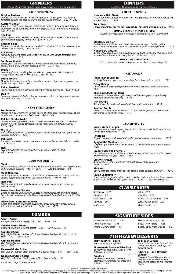 Grinders Above & Beyond - Minerva, OH menu_pic