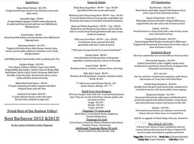 Billy Bob's BBQ - Poughkeepsie, NY menu_pic