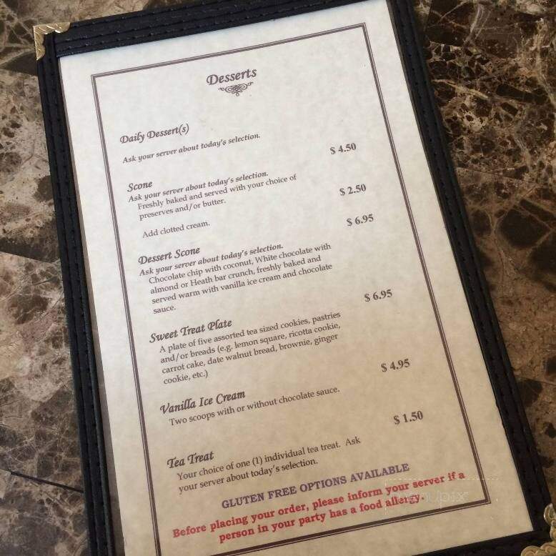Heath's Tea Room - Rockport, MA menu_pic