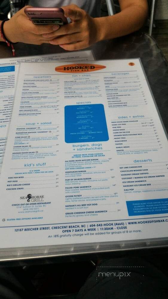 HOOKED Fish Bar - Surrey, BC menu_pic