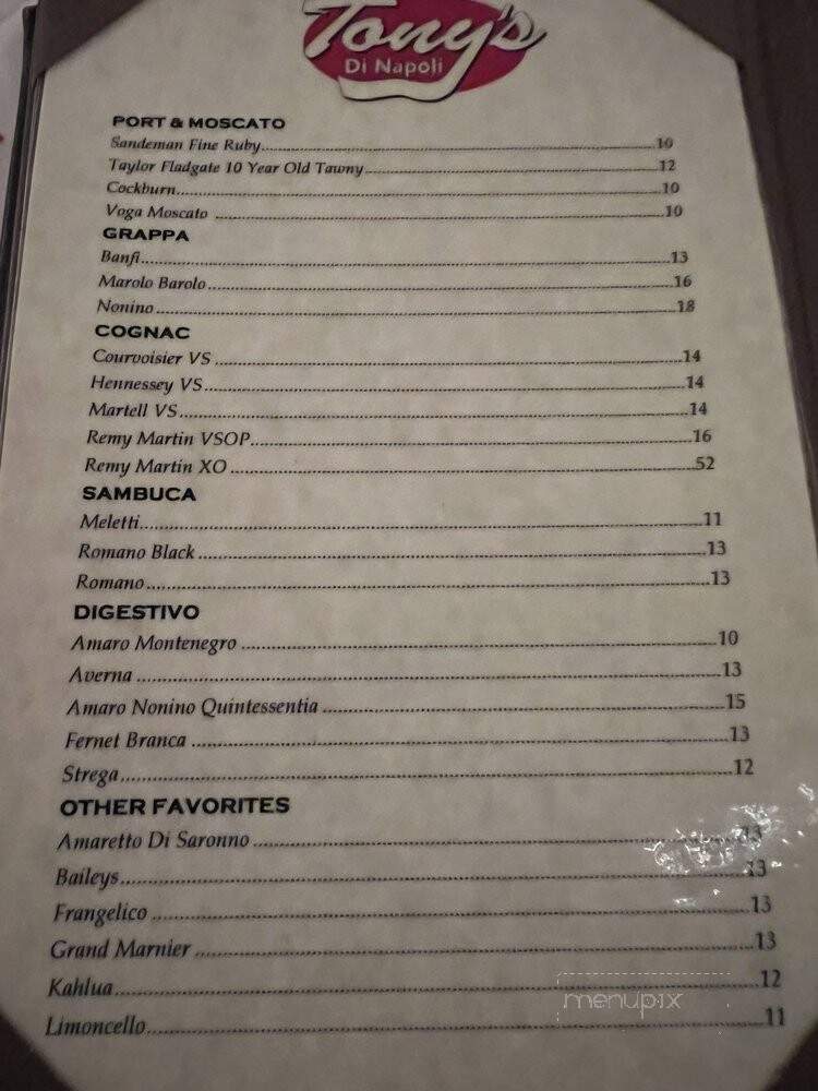 Tony's Di Napoli - New York, NY menu_pic