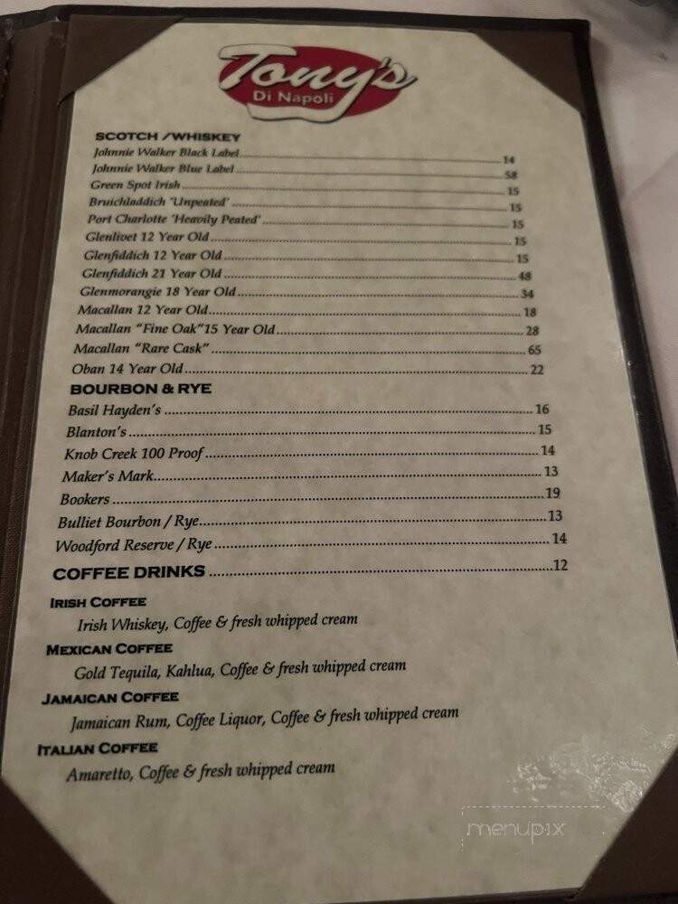Tony's Di Napoli - New York, NY menu_pic
