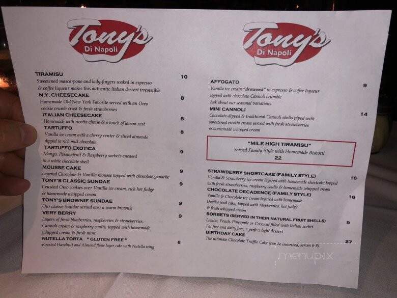 Tony's Di Napoli - New York, NY menu_pic