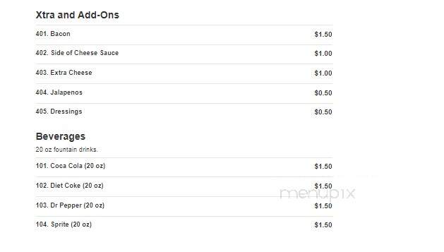 Time Out Sports Bar - Shreveport, LA menu_pic