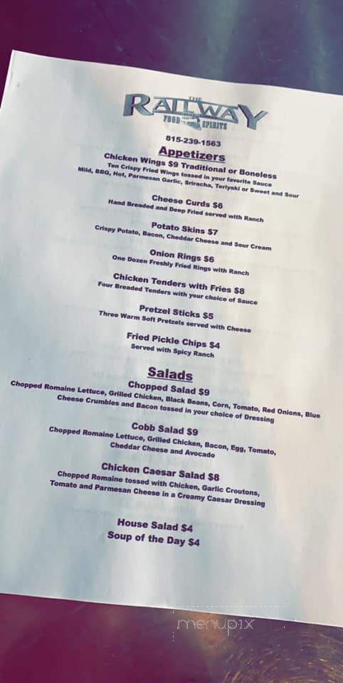 The Railway - Pecatonica, IL menu_pic