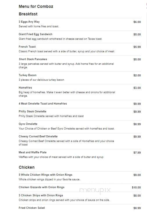 Comboz - Toledo, OH menu_pic