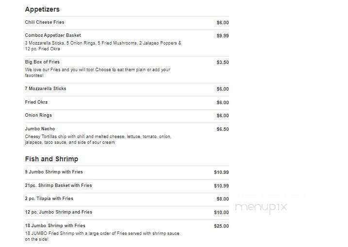 Comboz - Toledo, OH menu_pic