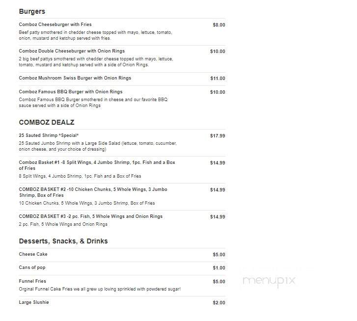 Comboz - Toledo, OH menu_pic