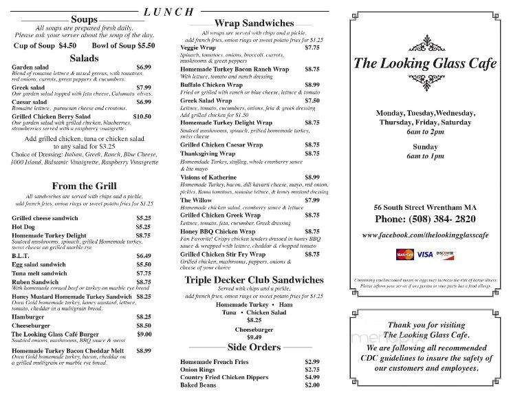 Looking Glass Cafe - Wrentham, MA menu_pic