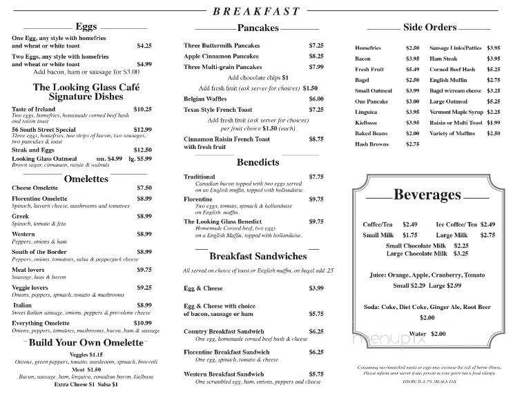 Looking Glass Cafe - Wrentham, MA menu_pic