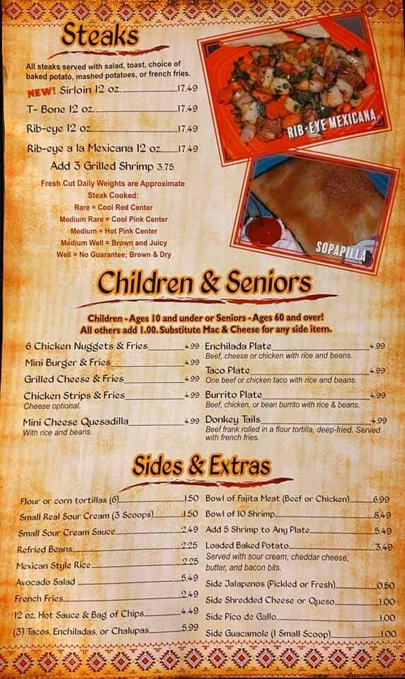 Papa Mexican Cafe - Mena, AR menu_pic