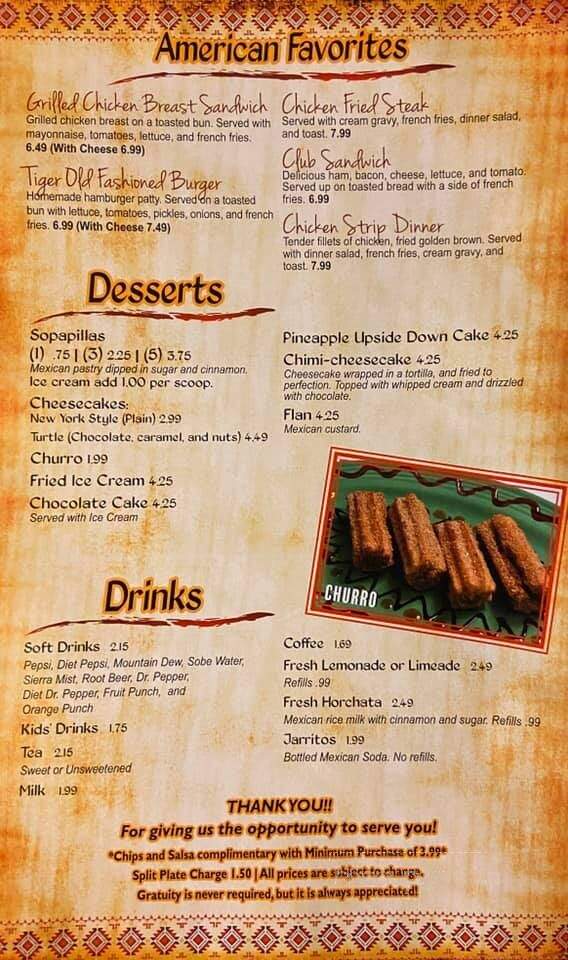 Papa Mexican Cafe - Mena, AR menu_pic