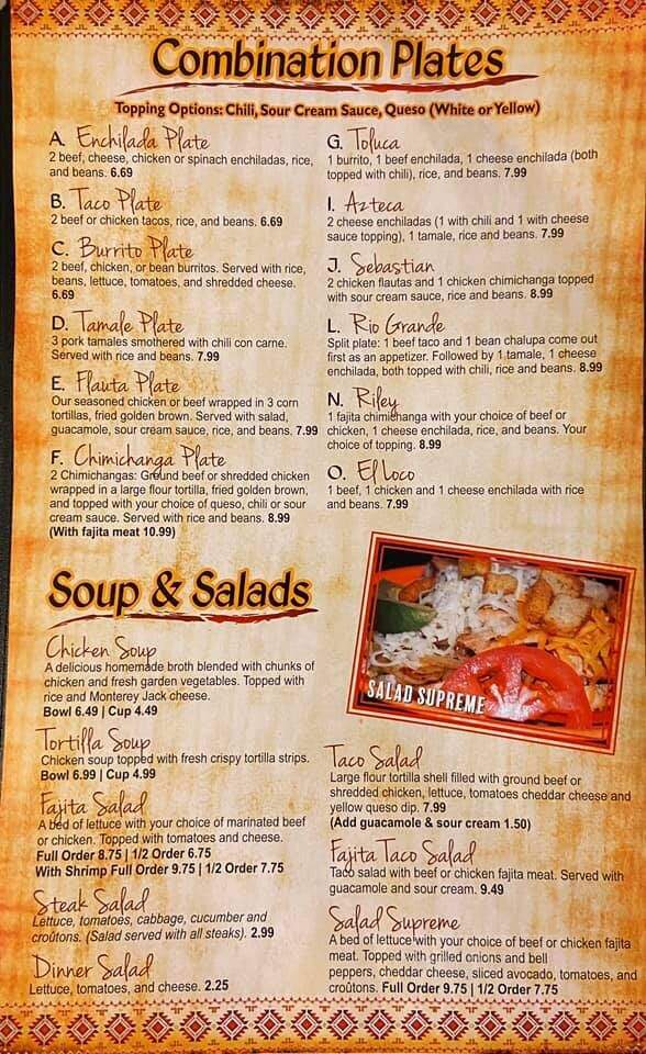 Papa Mexican Cafe - Mena, AR menu_pic
