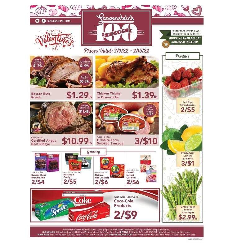 Langenstein's - Metairie, LA menu_pic