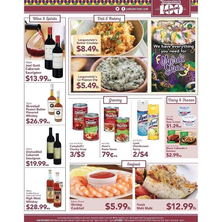 Langenstein's - Metairie, LA menu_pic