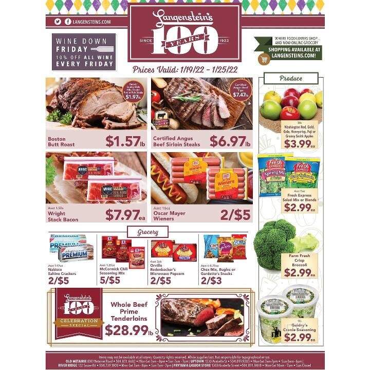 Langenstein's - Metairie, LA menu_pic