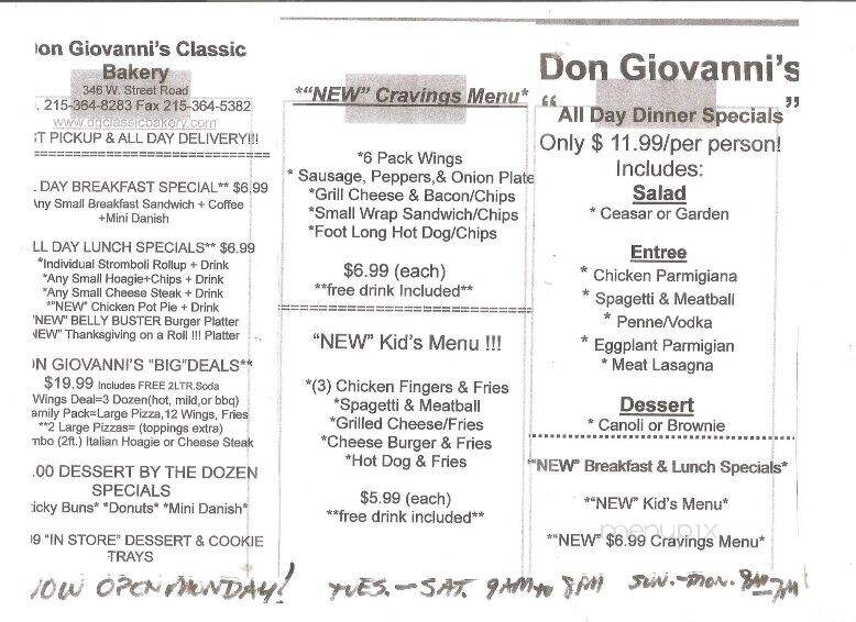 Don Giovanni's Classic Bakery - Feasterville Trevose, PA