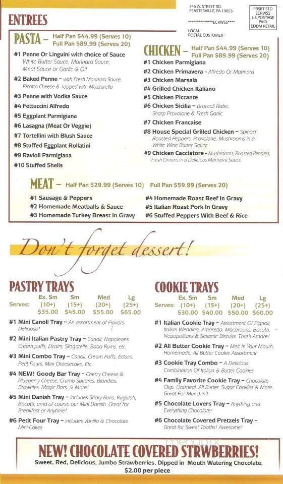 Don Giovanni's Classic Bakery - Feasterville Trevose, PA menu_pic
