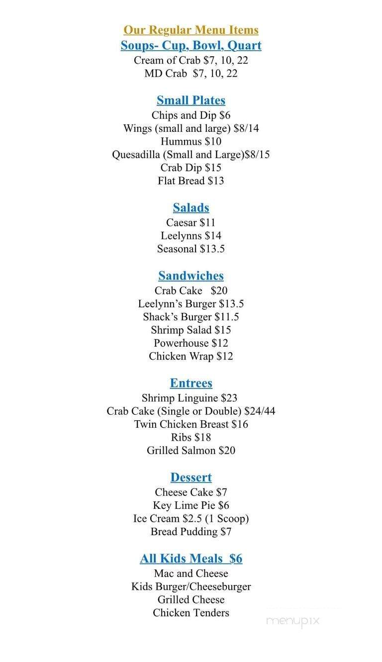 Lee Lynn's - Ellicott City, MD menu_pic