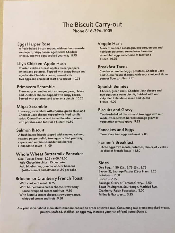 The Biscuit - Holland, MI menu_pic