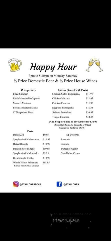 Stallone's Italian Kitchen - Boca Raton, FL menu_pic