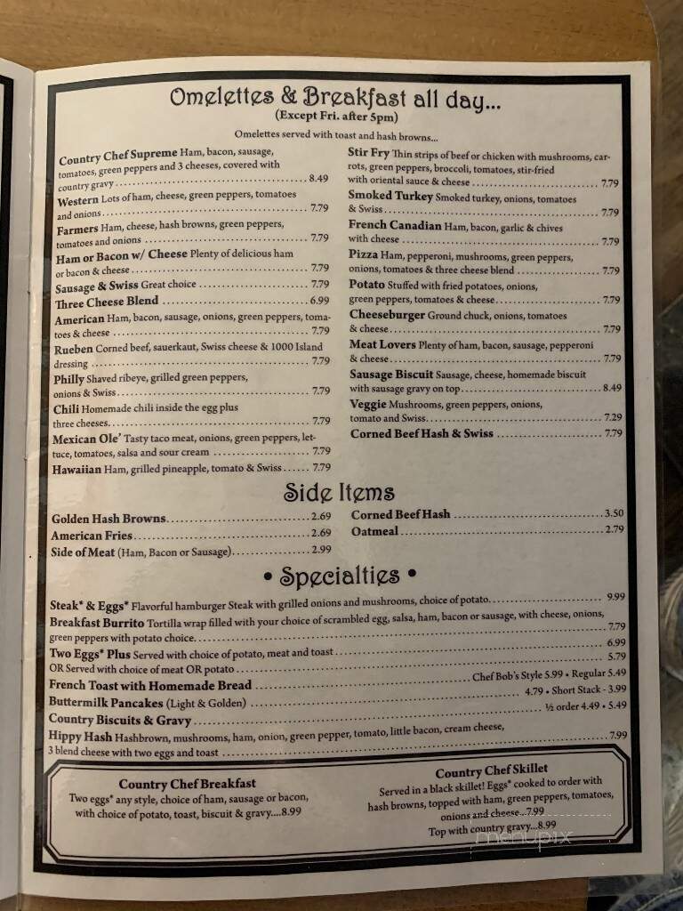 Country Chef Cafe - Ithaca, MI menu_pic