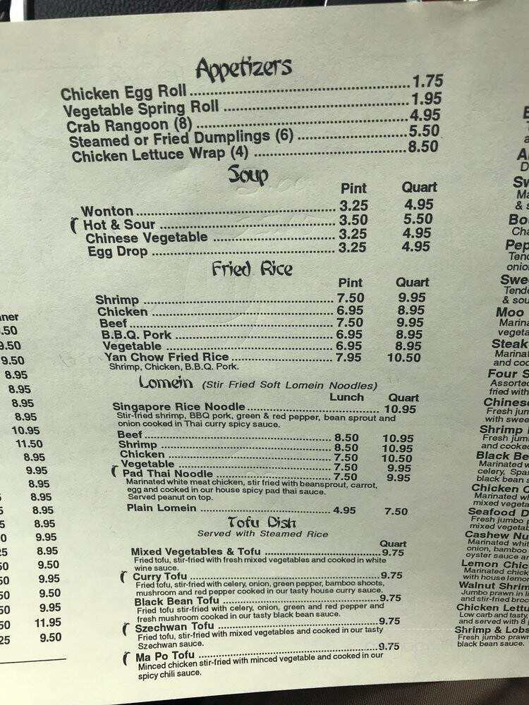 Happy You Chinese Restaurant - Keego Harbor, MI menu_pic