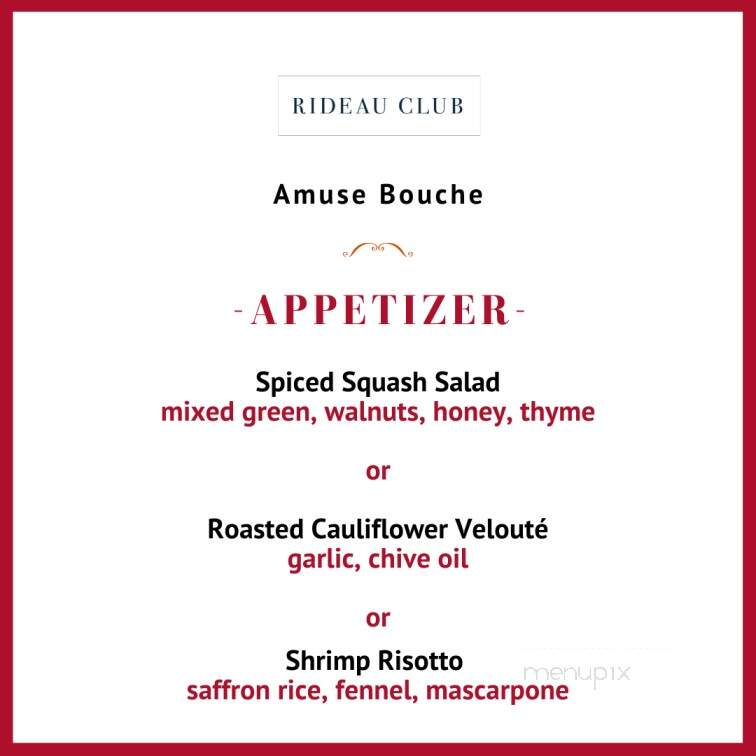 Rideau Club - Ottawa, ON menu_pic