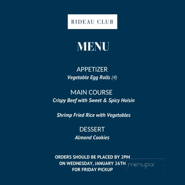 Rideau Club - Ottawa, ON menu_pic