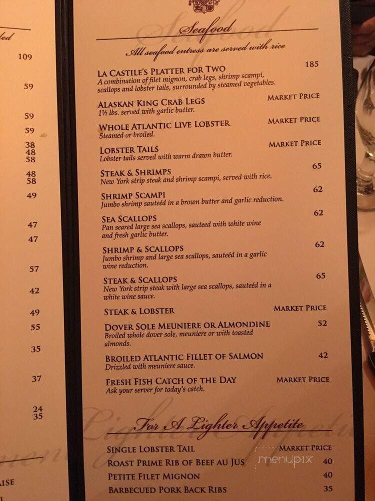 La Castile Steakhouse & Tavern - Mississauga, ON menu_pic