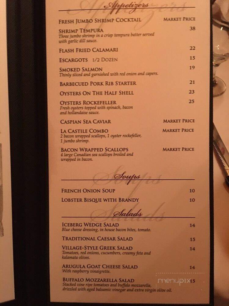 La Castile Steakhouse & Tavern - Mississauga, ON menu_pic