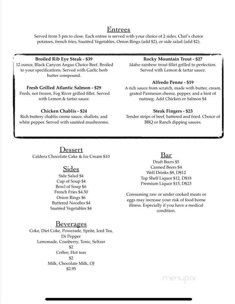 Anglers Lodge Restaurant - Island Park, ID menu_pic