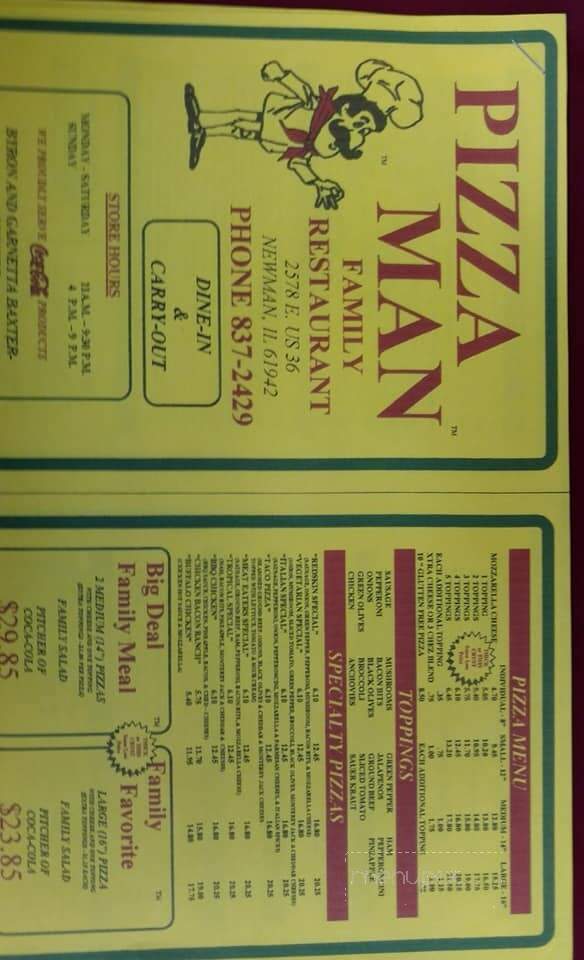 Pizza Man - Newman, IL menu_pic