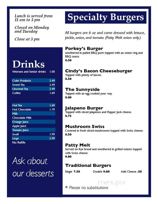 Cindy's On The Barge - Hardin, KY menu_pic