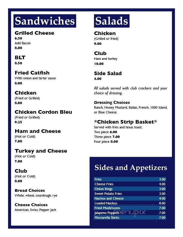 Cindy's On The Barge - Hardin, KY menu_pic