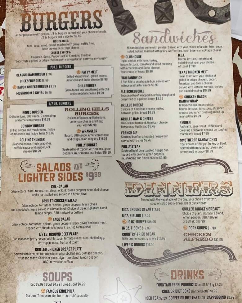 Rolling Hills Restaurant - Mandan, ND menu_pic