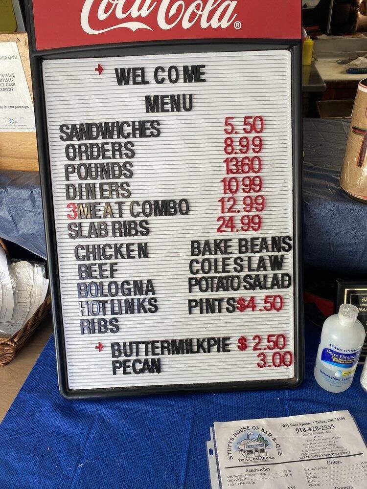 Stutts House Of Barbecue - Tulsa, OK menu_pic